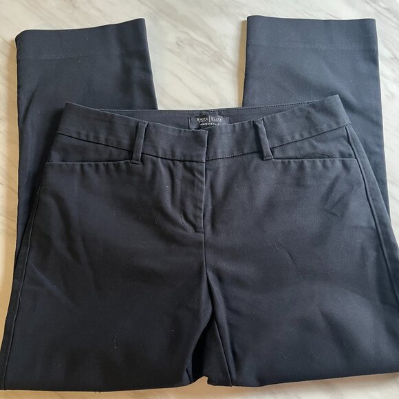 White House Black Market Perfect Form Black Pants - Straight Crop - Size 2 - Picture 2 of 13
